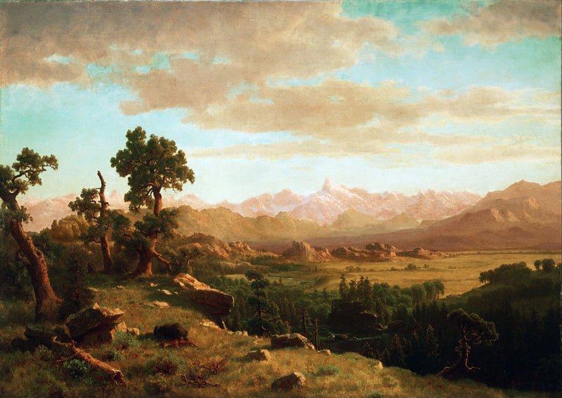 Landscape Oil Painting - Hand-Painted Mountain Valley Panorama