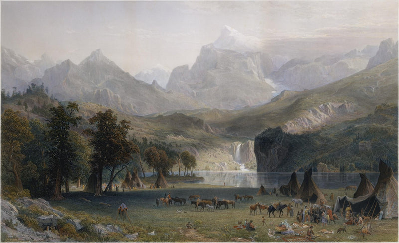 Landscape Oil Painting - Hand-Painted Rocky Mountain Camp Scene