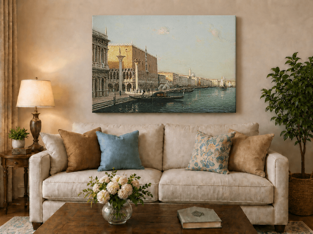 Landscape Oil Painting - Hand-Painted Venice Doge's Palace