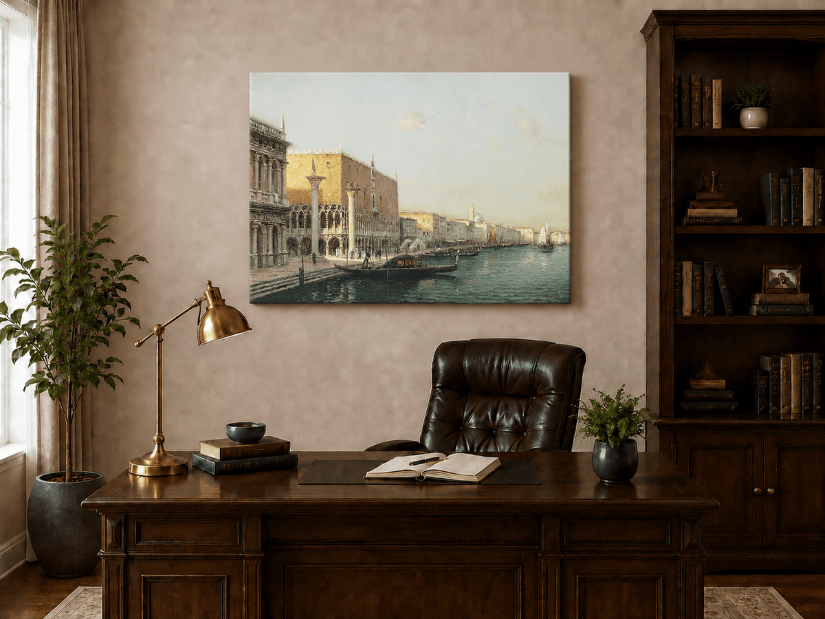 Landscape Oil Painting - Hand-Painted Venice Doge's Palace