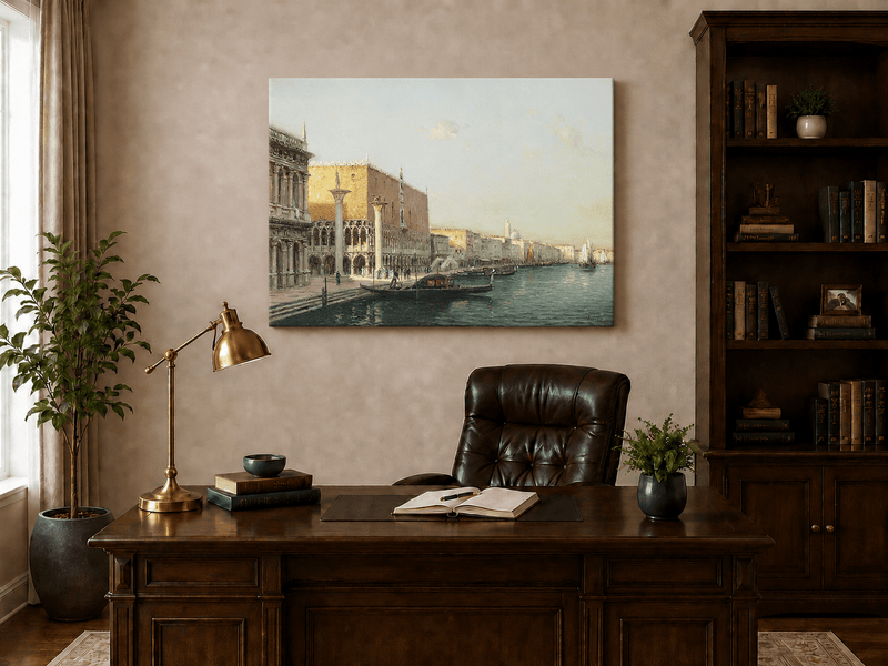Landscape Oil Painting - Hand-Painted Venice Doge's Palace