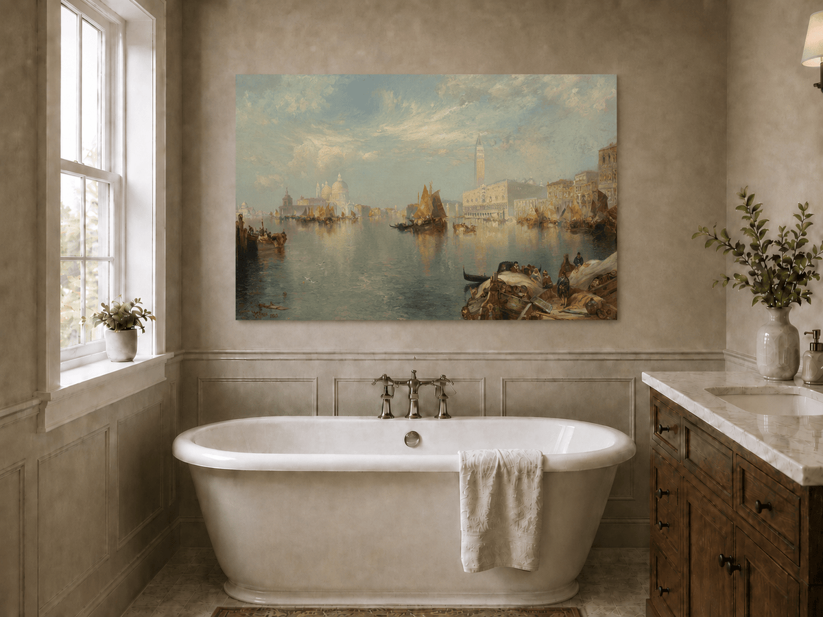 Landscape Oil Painting - Hand-Painted Venice Grand Canal View