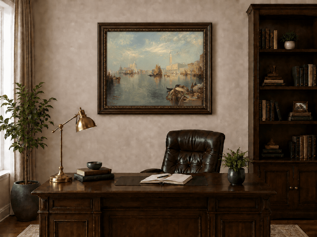 Landscape Oil Painting - Hand-Painted Venice Grand Canal View