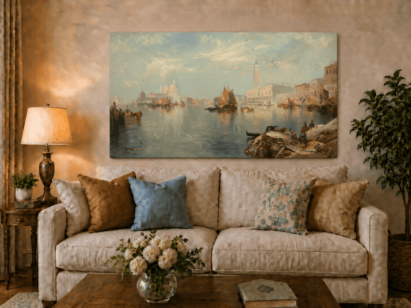 Landscape Oil Painting - Hand-Painted Venice Grand Canal View