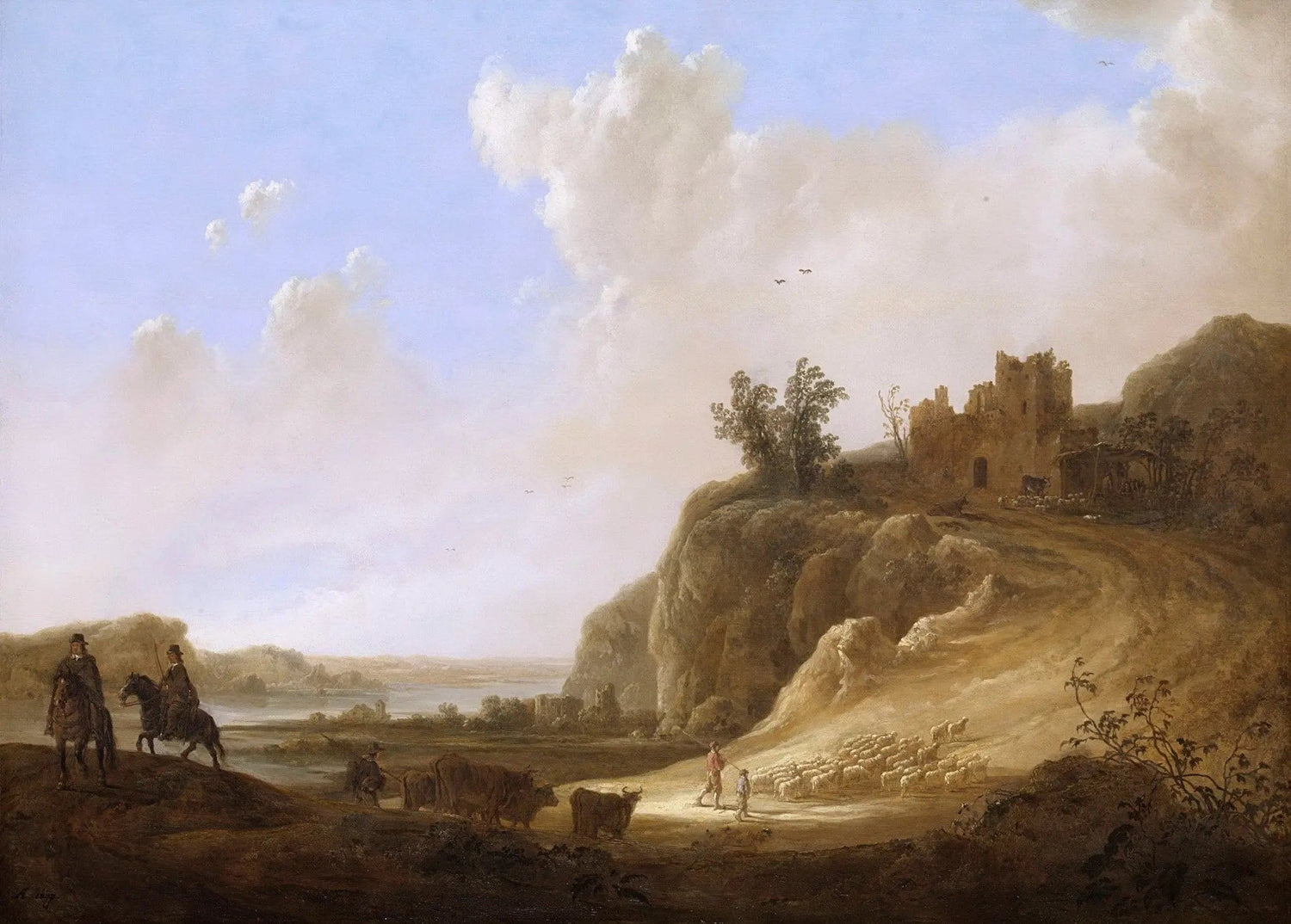 Landscape Oil Painting - Hilly Ruins Scene - Oil Painting Haven