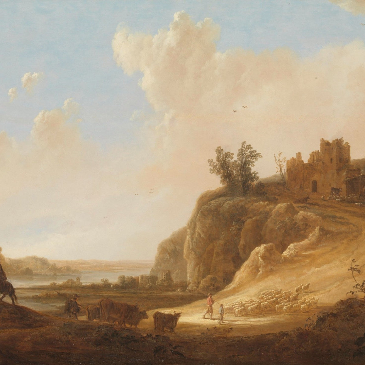 Landscape Oil Painting - Hilly Ruins Scene - Oil Painting Haven