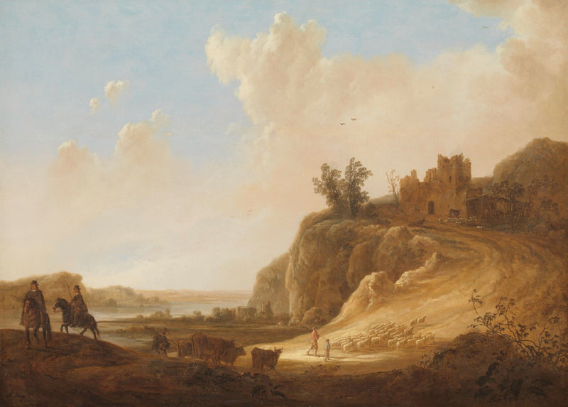 Landscape Oil Painting - Hilly Ruins Scene - Oil Painting Haven