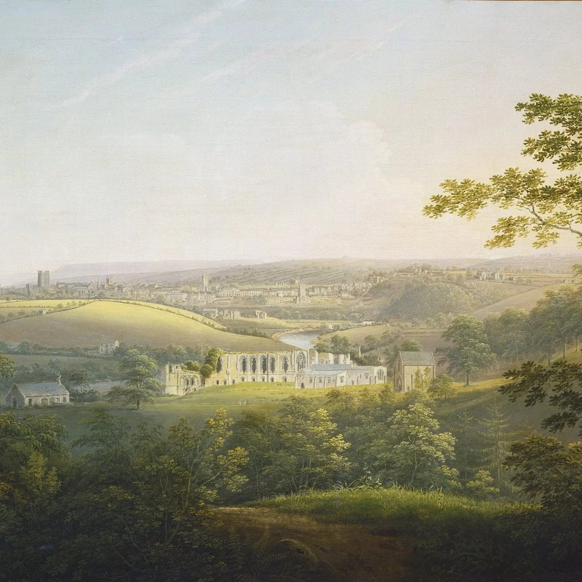 Landscape Oil Painting - Historic Town with Ruins for Wall Decor - Oil Painting Haven