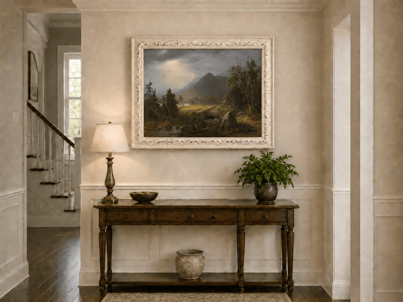 Landscape Oil Painting - Hudson River School Mountain