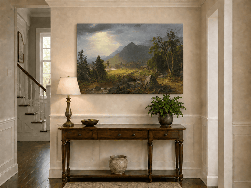 Landscape Oil Painting - Hudson River School Mountain