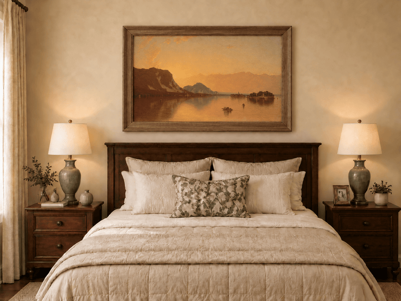 Landscape Oil Painting - Isola Bella on Lago Maggiore at Sunset