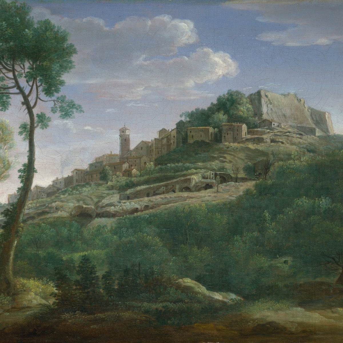 Landscape Oil Painting - Italian Hill Town Scenic View - Oil Painting Haven