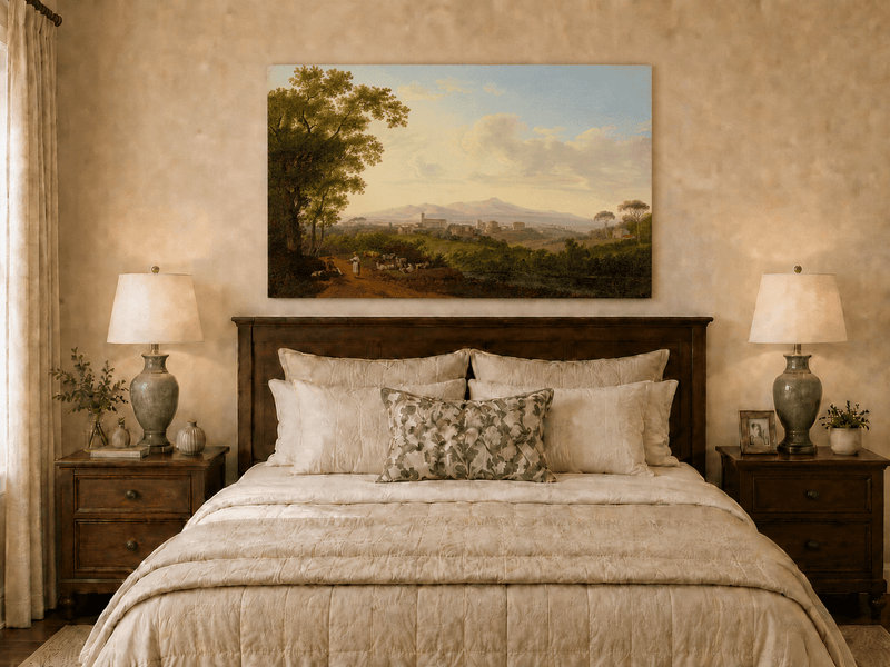 Landschaft Ölgemälde - Italienisches Dorf