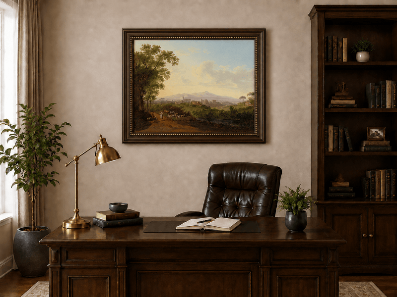 Landschaft Ölgemälde - Italienisches Dorf