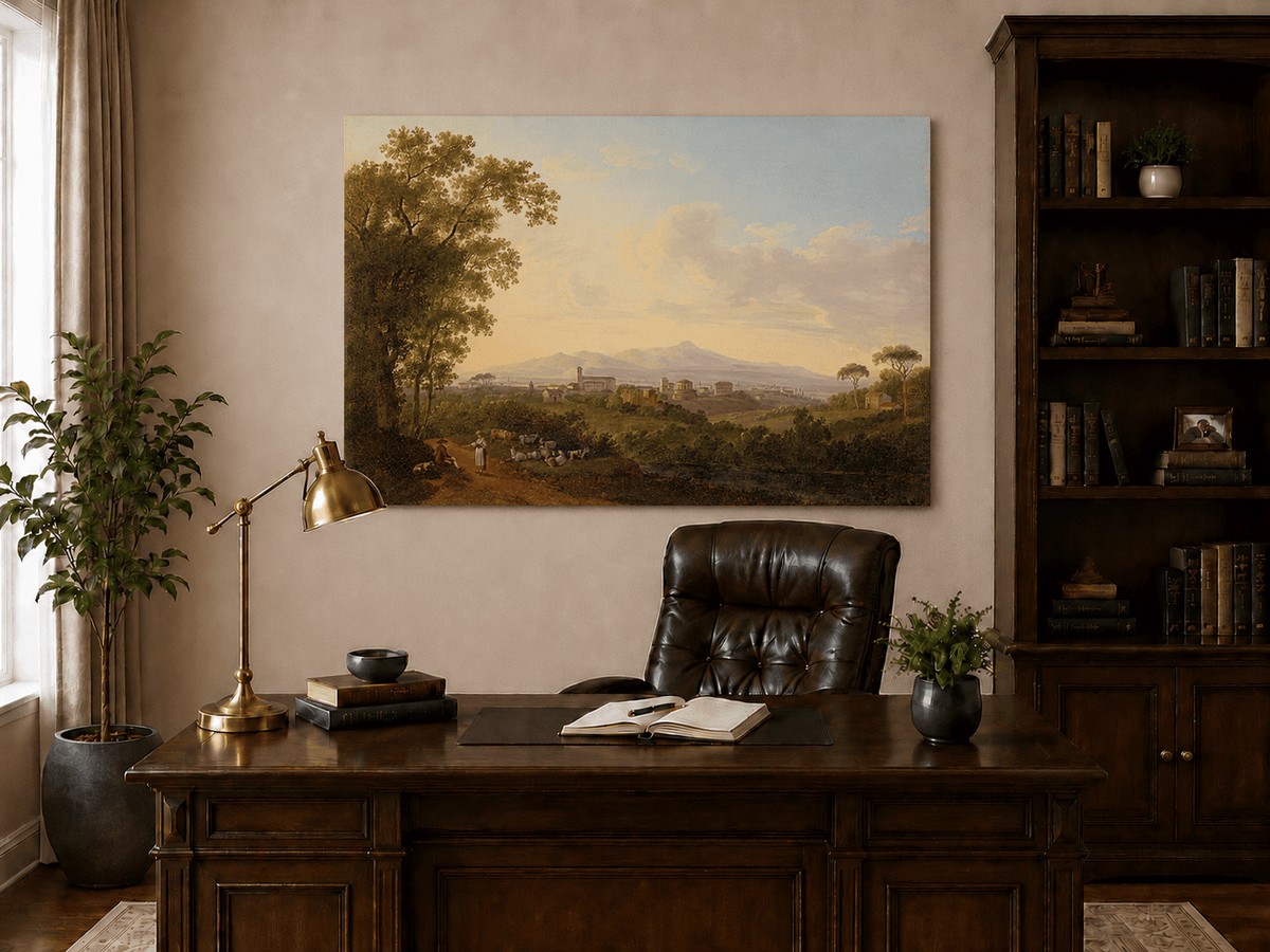 Landschaft Ölgemälde - Italienisches Dorf