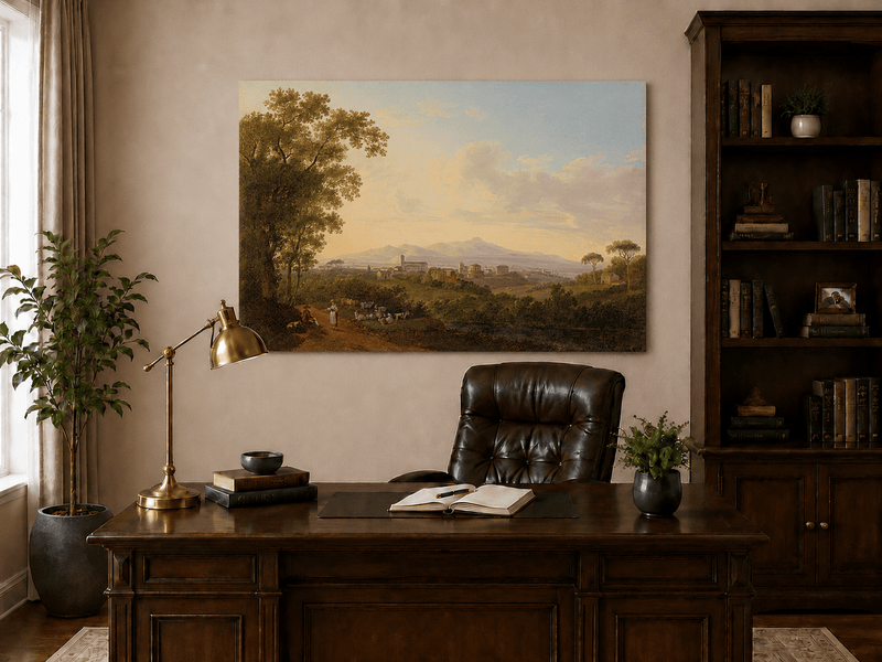 Landschaft Ölgemälde - Italienisches Dorf