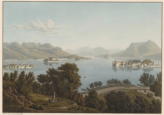 Landscape Oil Painting - Lake Maggiore and Borromean Islands View - Oil Painting Haven