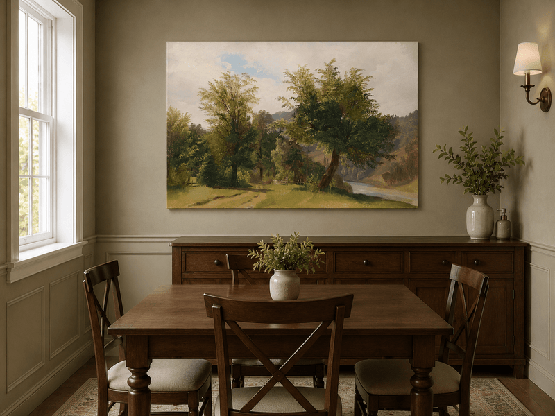 Peinture à l'huile de paysage - Peinture à l'huile de paysage - Sentier au bord de la rivière