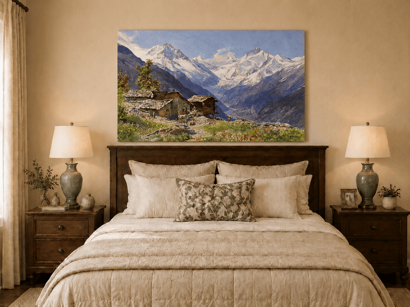 Landscape Oil Painting - Landscape Oil Painting | Snow-Capped