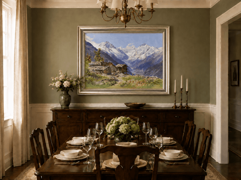 Landscape Oil Painting - Landscape Oil Painting | Snow-Capped
