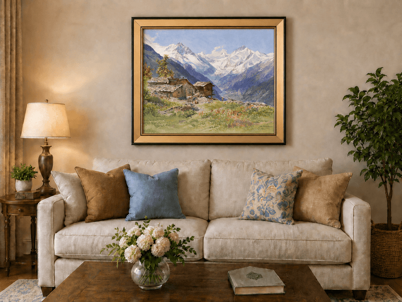 Landscape Oil Painting - Landscape Oil Painting | Snow-Capped