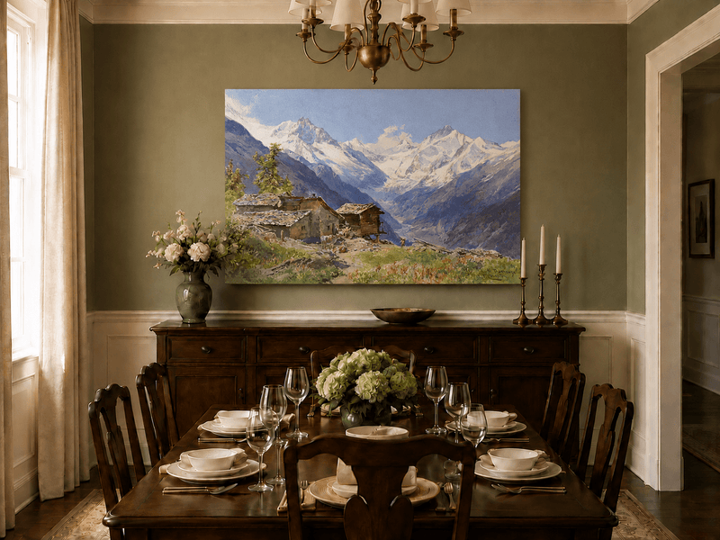Landscape Oil Painting - Landscape Oil Painting | Snow-Capped