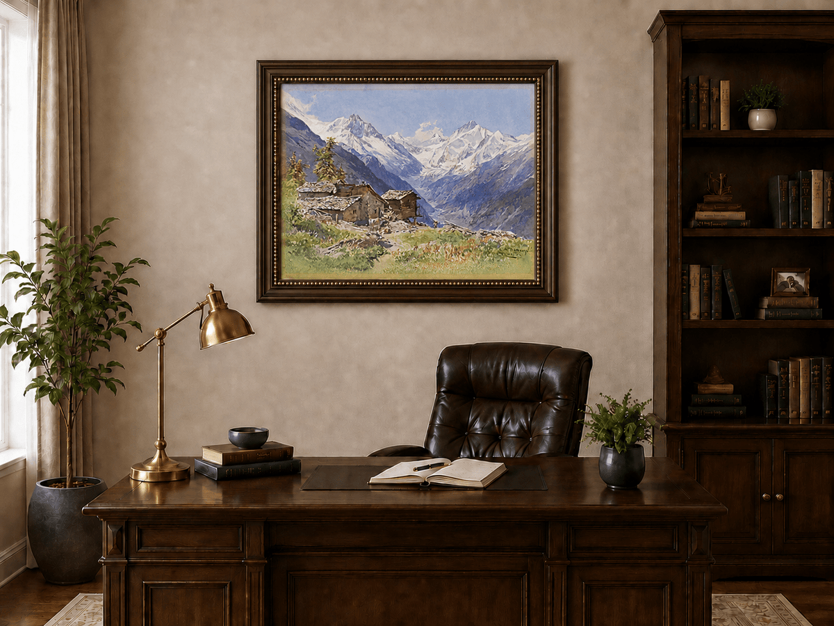 Landscape Oil Painting - Landscape Oil Painting | Snow-Capped