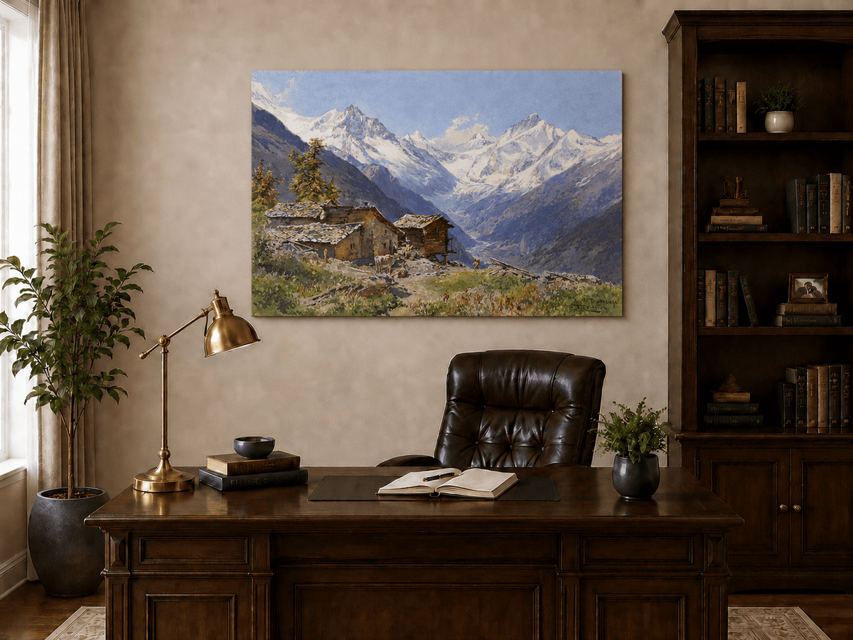 Landscape Oil Painting - Landscape Oil Painting | Snow-Capped