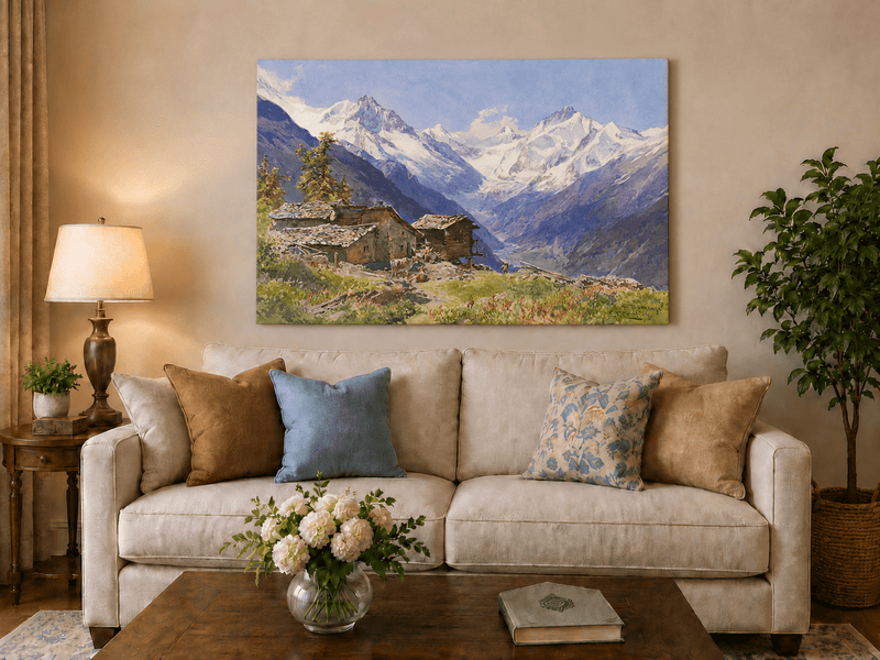 Landscape Oil Painting - Landscape Oil Painting | Snow-Capped