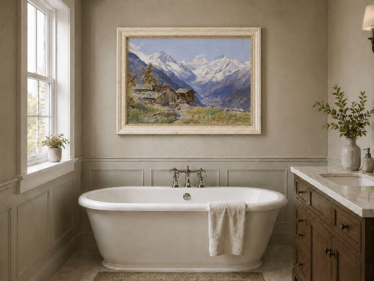 Landscape Oil Painting - Landscape Oil Painting | Snow-Capped