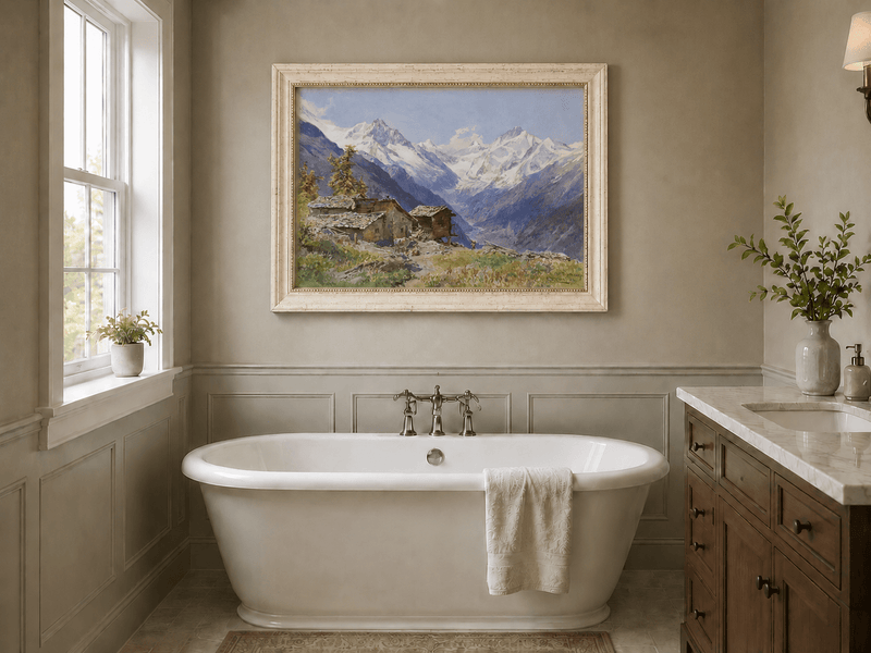 Landscape Oil Painting - Landscape Oil Painting | Snow-Capped