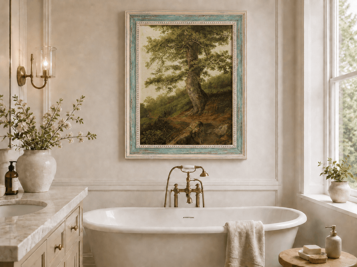 Peinture à l'huile de paysage - Grand chêne ancien