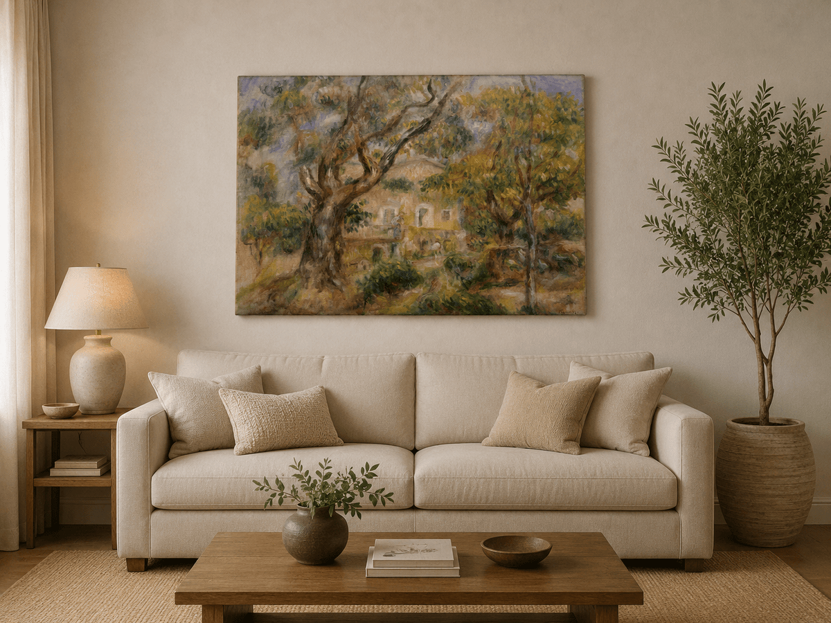 Landscape Oil Painting - Les Collettes Farm Garden in Soft Light
