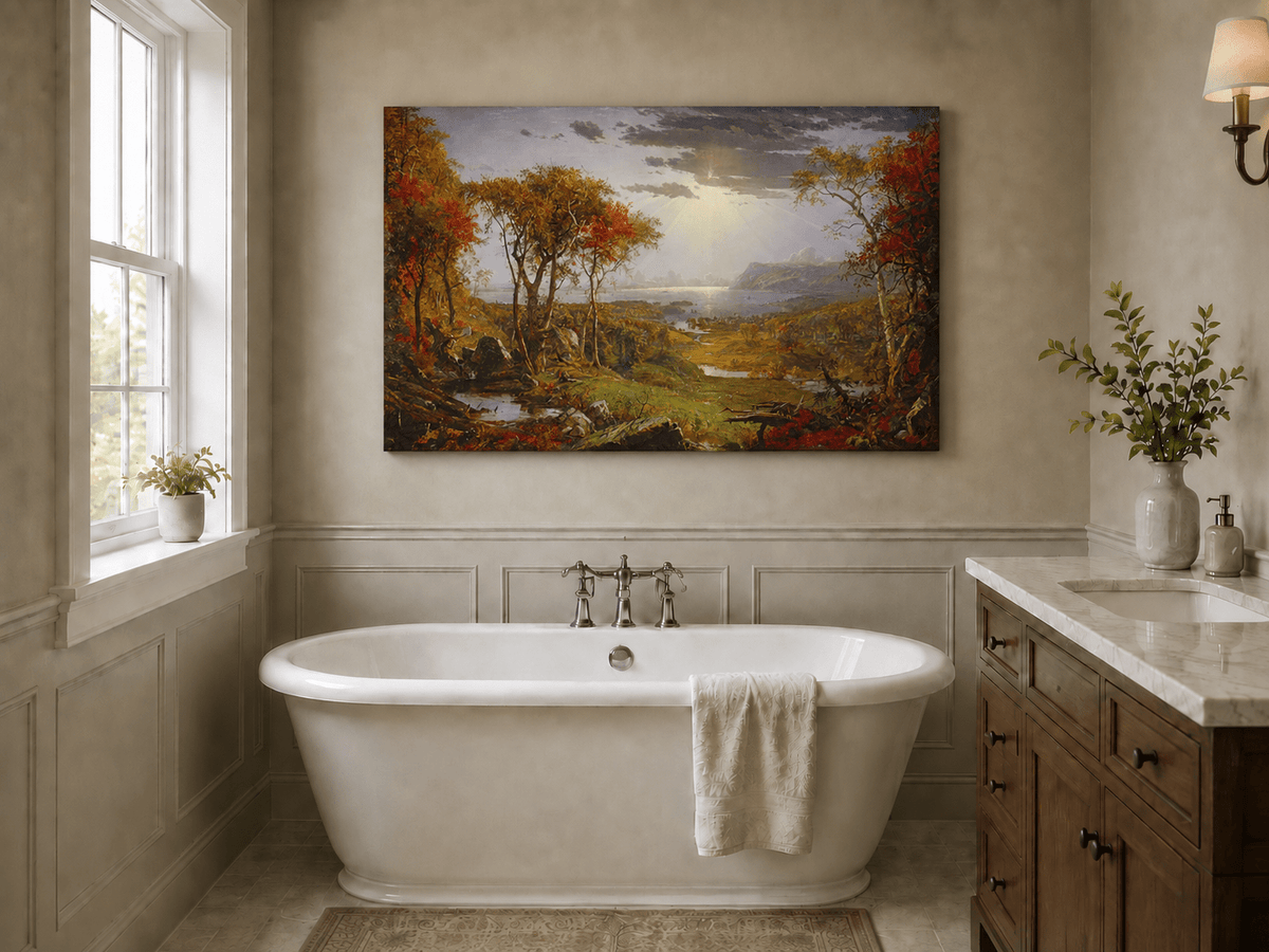 Landscape Oil Painting - Lush Forest Landscape