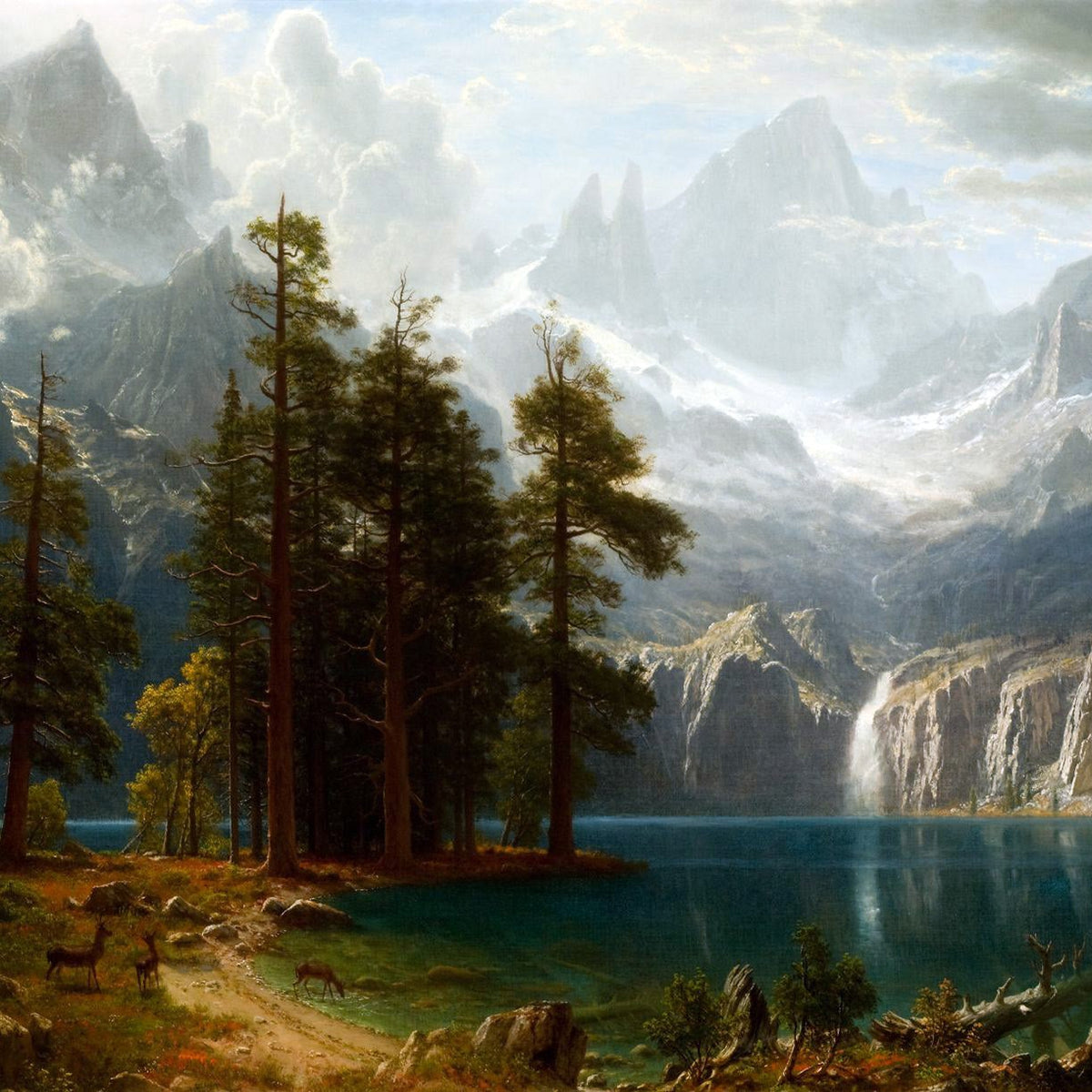 Ölgemälde Landschaft - Majestätischer Bergsee