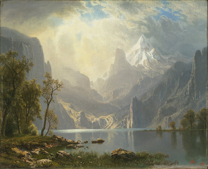 Landscape Oil Painting - Mountain Lake in Soft Light - Oil Painting Haven