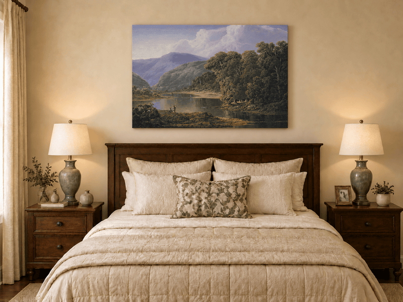 Landscape Oil Painting - Mountain Lake with Forest Reflections