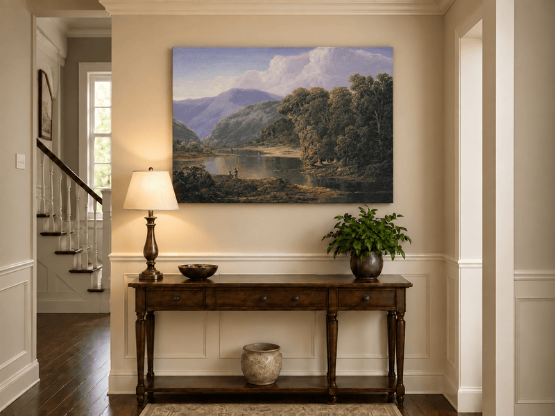 Landscape Oil Painting - Mountain Lake with Forest Reflections