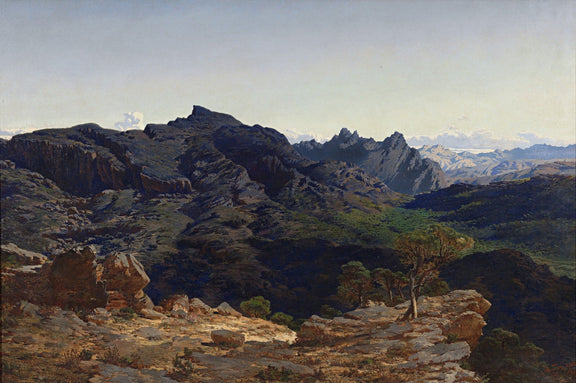 Landscape Oil Painting - Mountain Ridge and Valley View - Oil Painting Haven