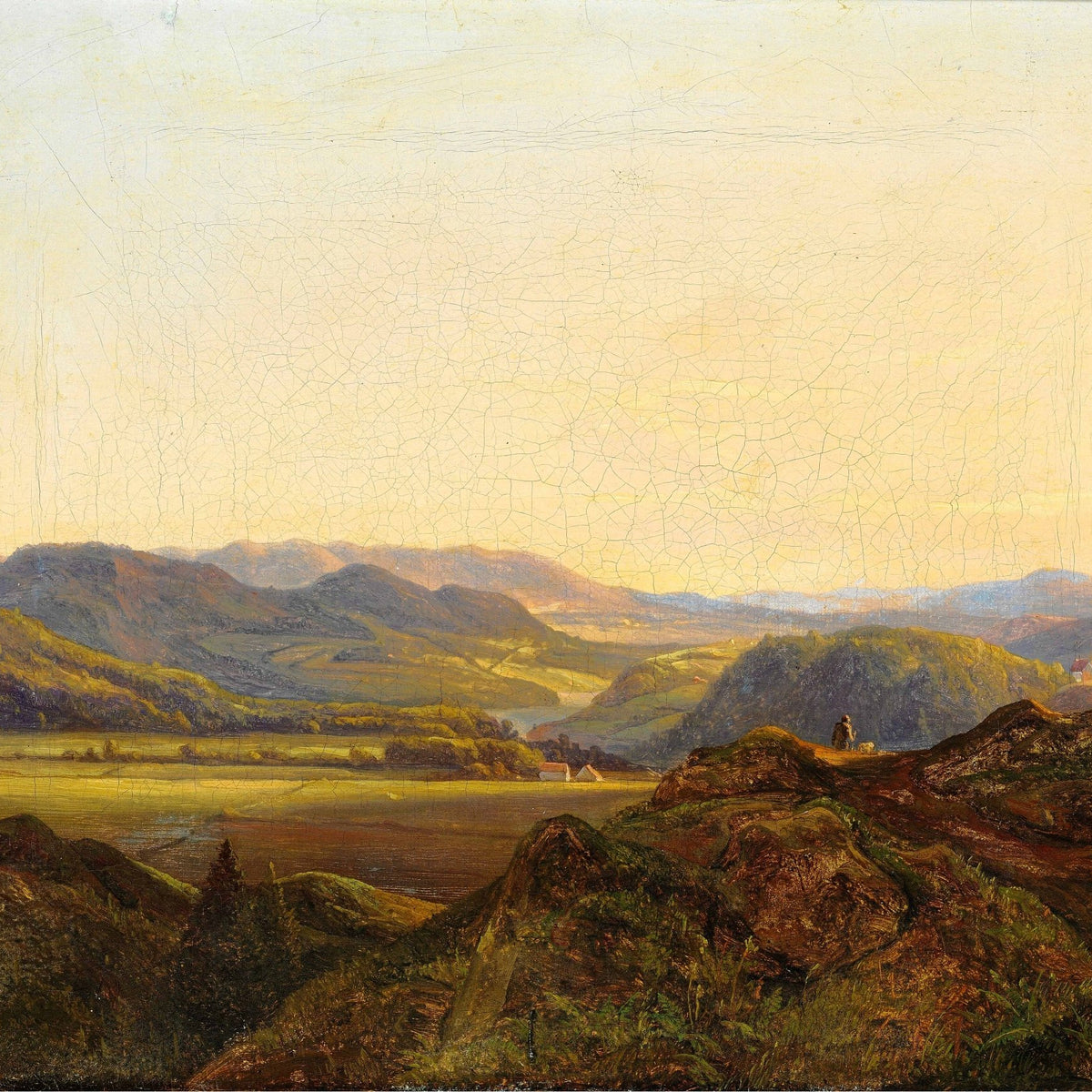 Landscape Oil Painting - Mountain Valley & Golden Hour Light - Oil Painting Haven