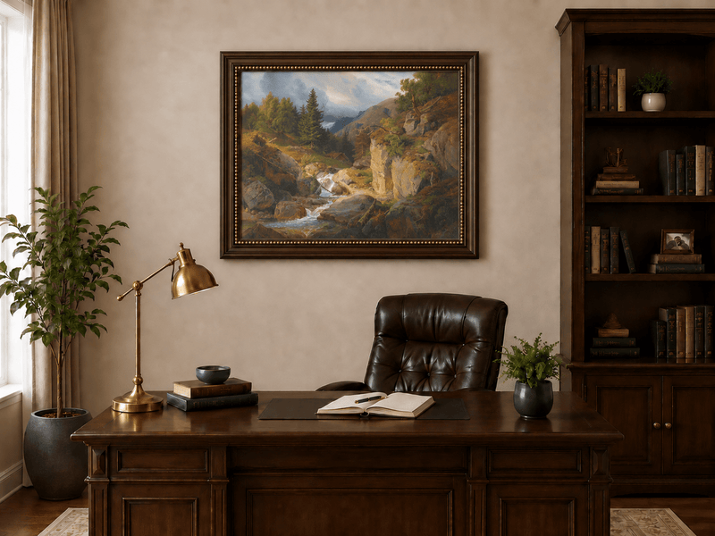 Landscape Oil Painting - Mountain Valley Stream