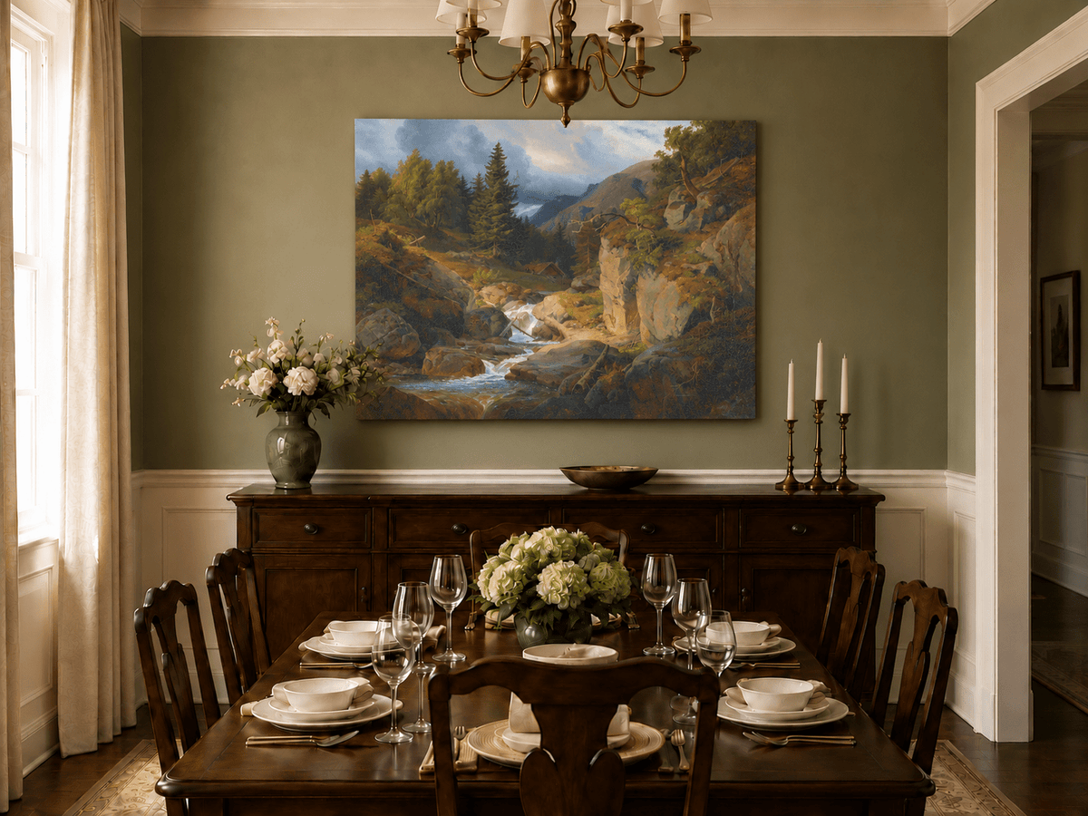 Landscape Oil Painting - Mountain Valley Stream
