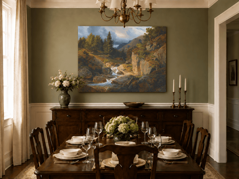 Landscape Oil Painting - Mountain Valley Stream
