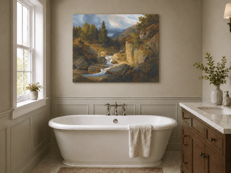 Landscape Oil Painting - Mountain Valley Stream