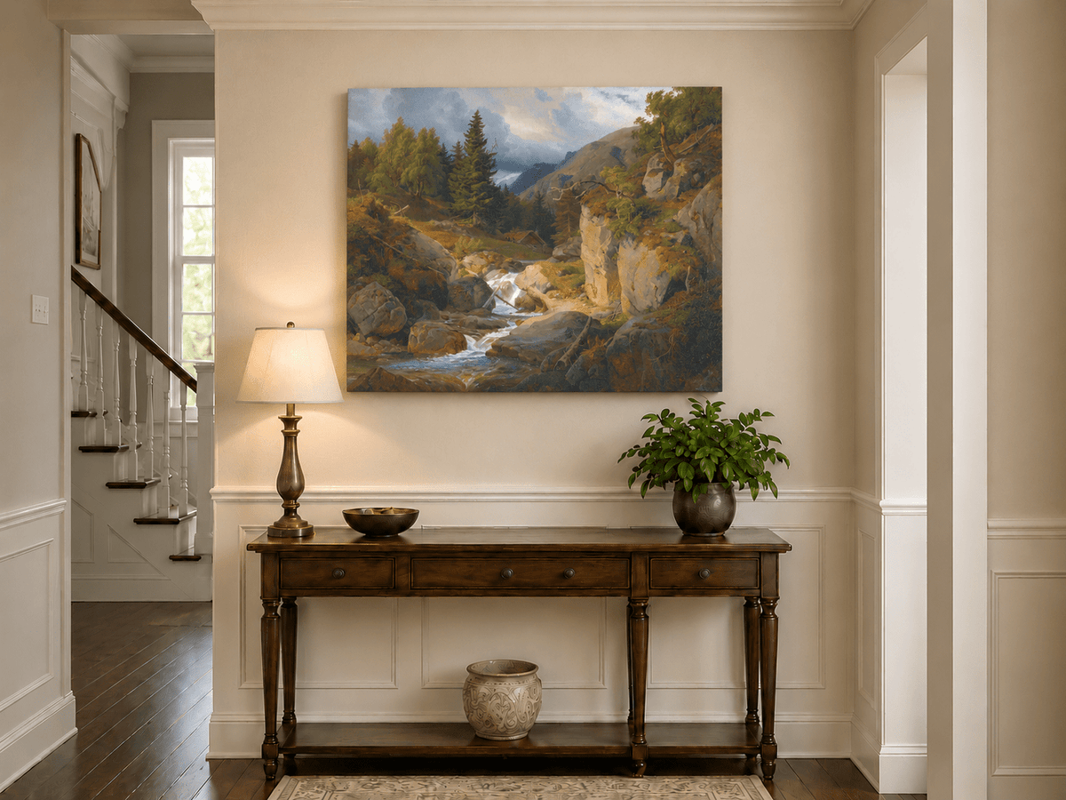 Landscape Oil Painting - Mountain Valley Stream