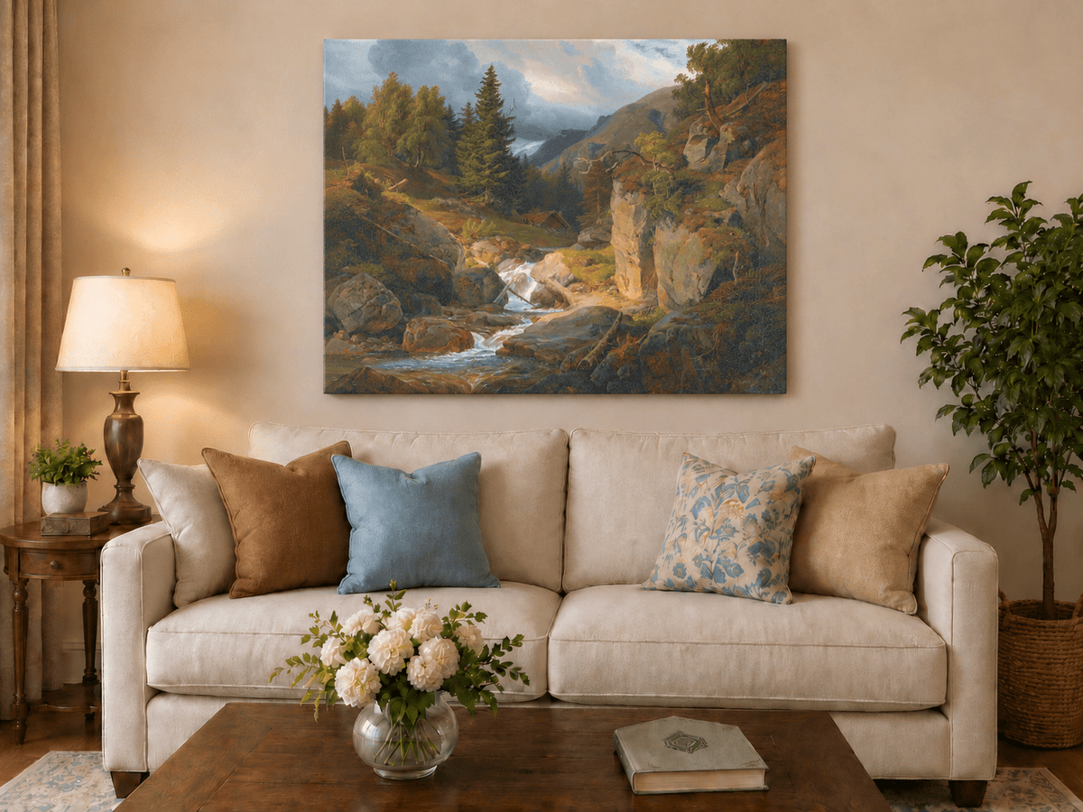 Landscape Oil Painting - Mountain Valley Stream