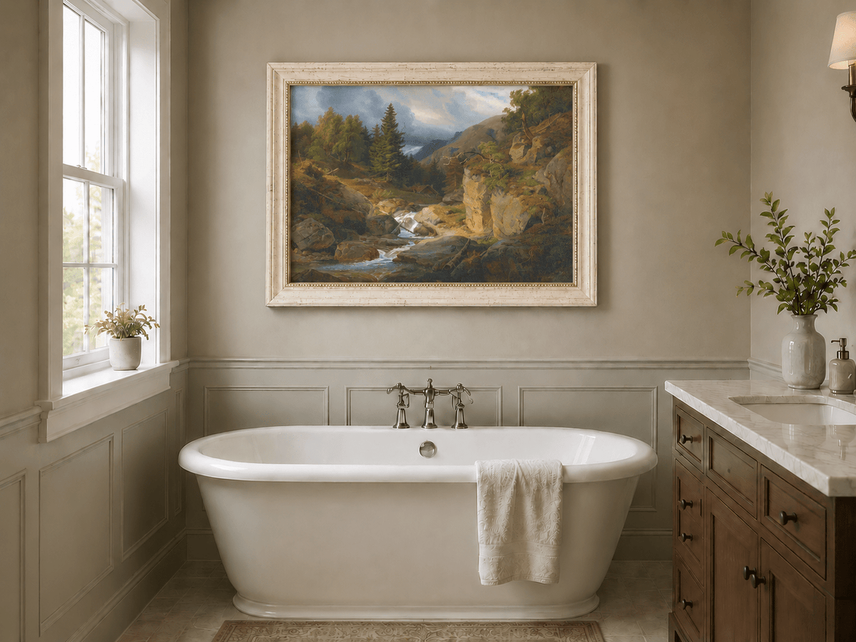 Landscape Oil Painting - Mountain Valley Stream