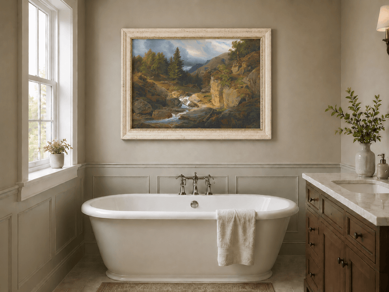 Landscape Oil Painting - Mountain Valley Stream