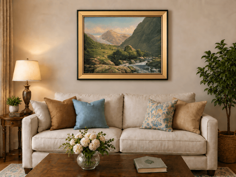 Landscape Oil Painting - Mountain Valley Stream