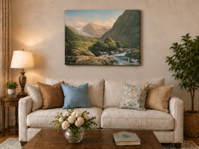 Landscape Oil Painting - Mountain Valley Stream